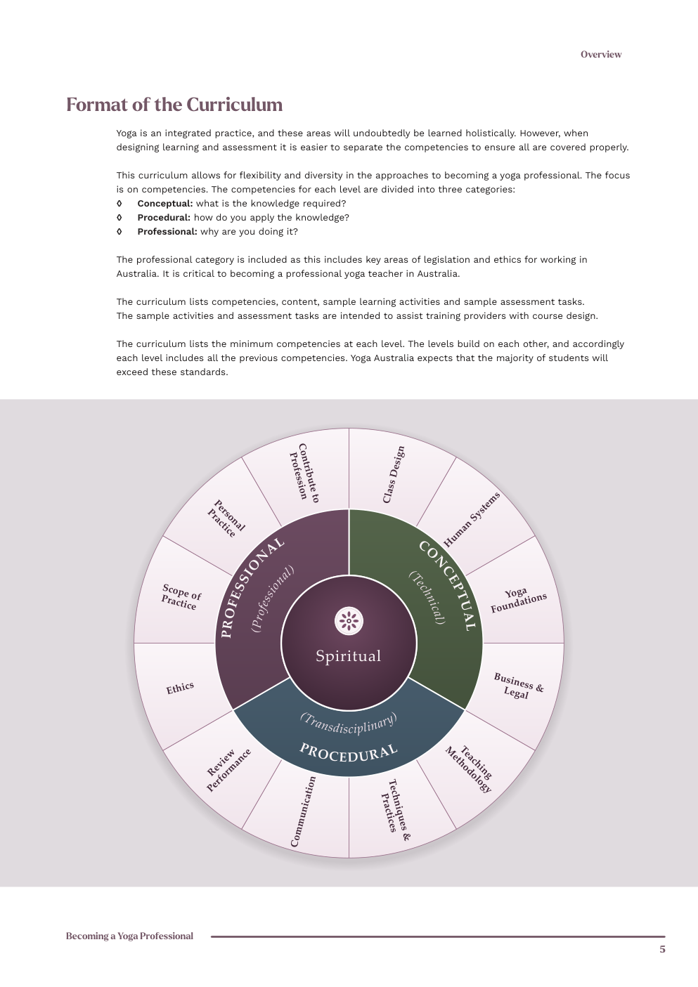 Format of the Curriculum